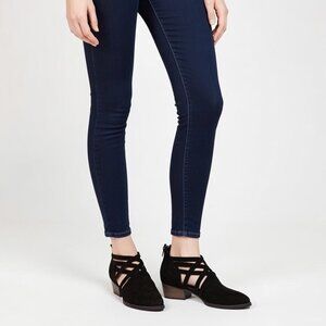 Women Boots Seychelles Black Leather Boots Strapped Booties Zip Side Ankle Boots